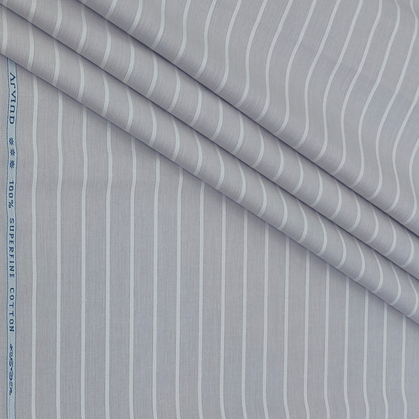 Shirt Fabric Arvind 100% Pure Cotton Pencil Stripes Colour Dim Lavender
