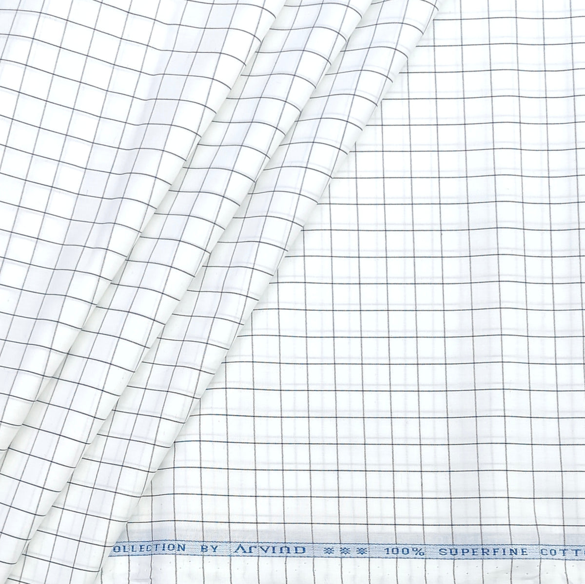 Shirt Fabric Arvind 100% Pure Cotton check Colour white and black