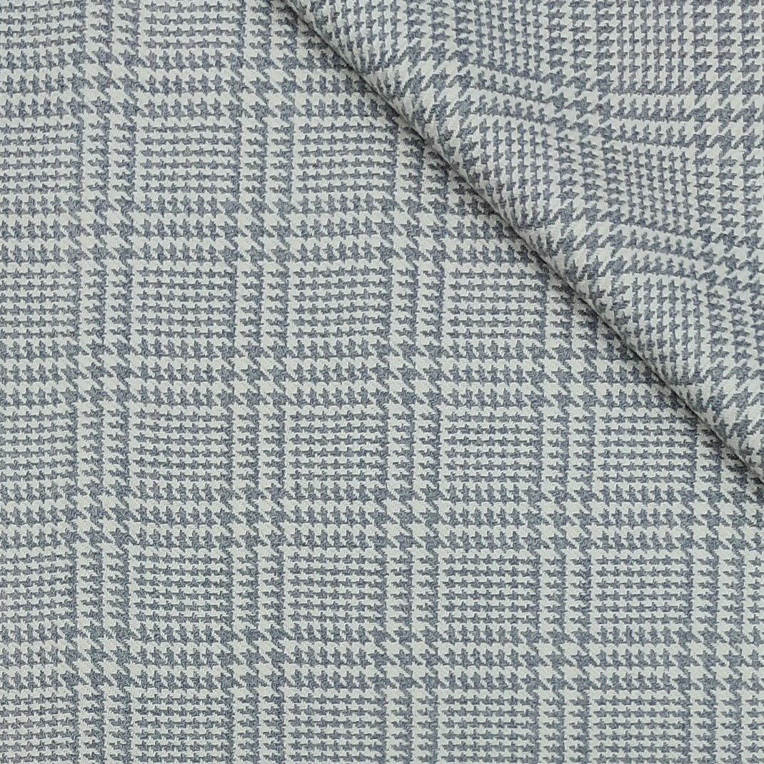 Tweed Blazer Fabric Raymond 52% Wool Wales Check Colour Grey