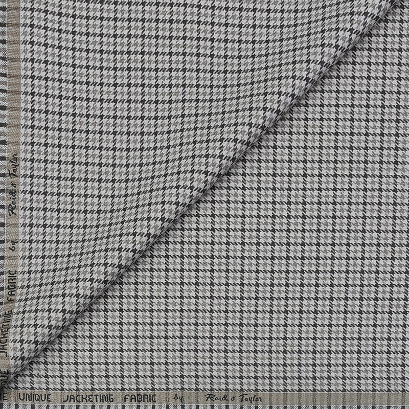 Tweed Blazer Fabric Reid N Taylor Houndstooth Colour Taupe N Natural Brown