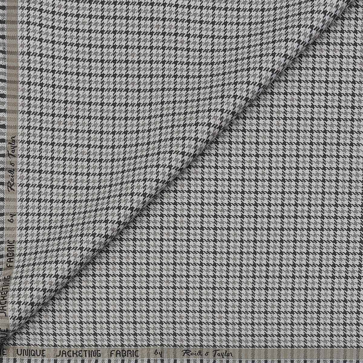 Tweed Blazer Fabric Reid N Taylor Houndstooth Colour Taupe N Natural Brown