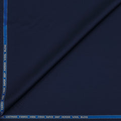 Suit Fabric Raymond Exotic Super 100s Count Luxurious 40% Rich Wool Plain Color Dark Coala Blue