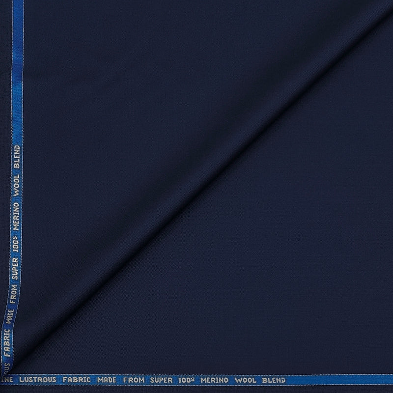 Suit Fabric Raymond Exotic Super 100s Count Luxurious 40% Rich Wool Plain Color Dark Coala Blue