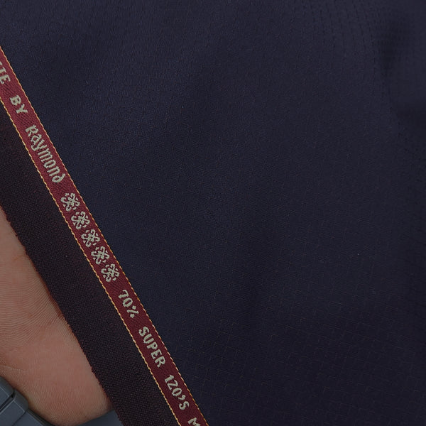 Suit Fabric Raymond Exotic Super 120s Count Luxurious 70% Rich Wool Dobby Color Dark Blue N Plum Wine