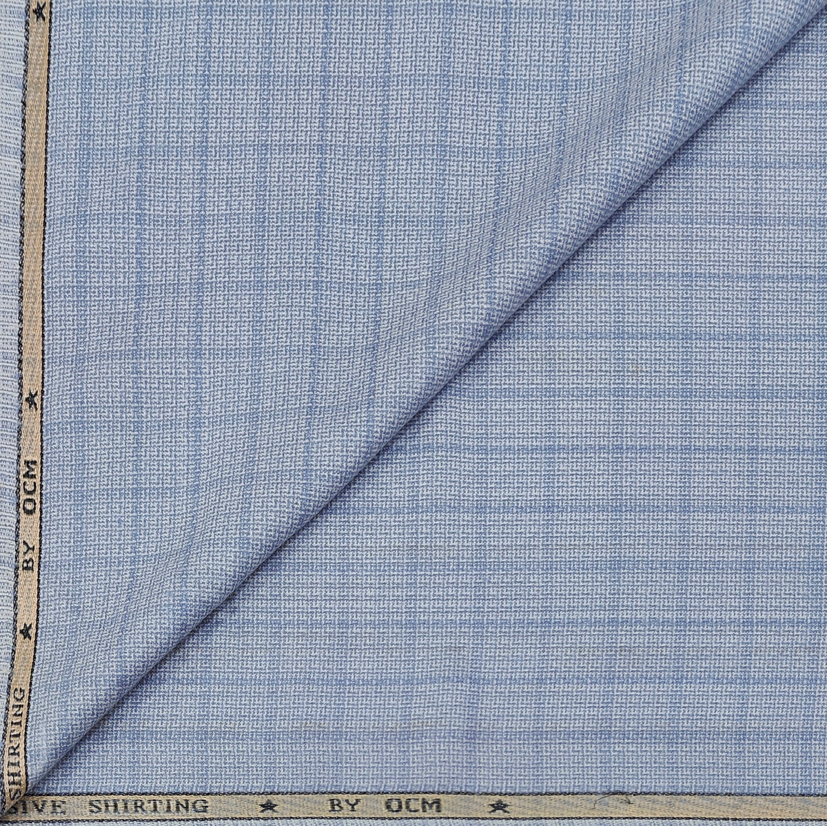 Warm Shirt Fabric Ocm Tartan Check Colour Sky Blue