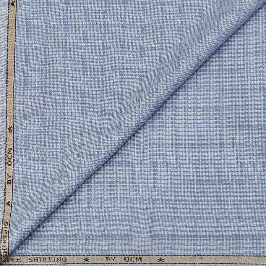 Warm Shirt Fabric Ocm Tartan Check Colour Sky Blue