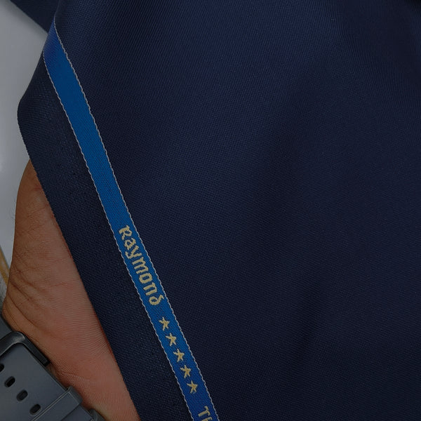 Suit Fabric Raymond Exotic Super 100s Count Luxurious 40% Rich Wool Plain Color Dark Coala Blue