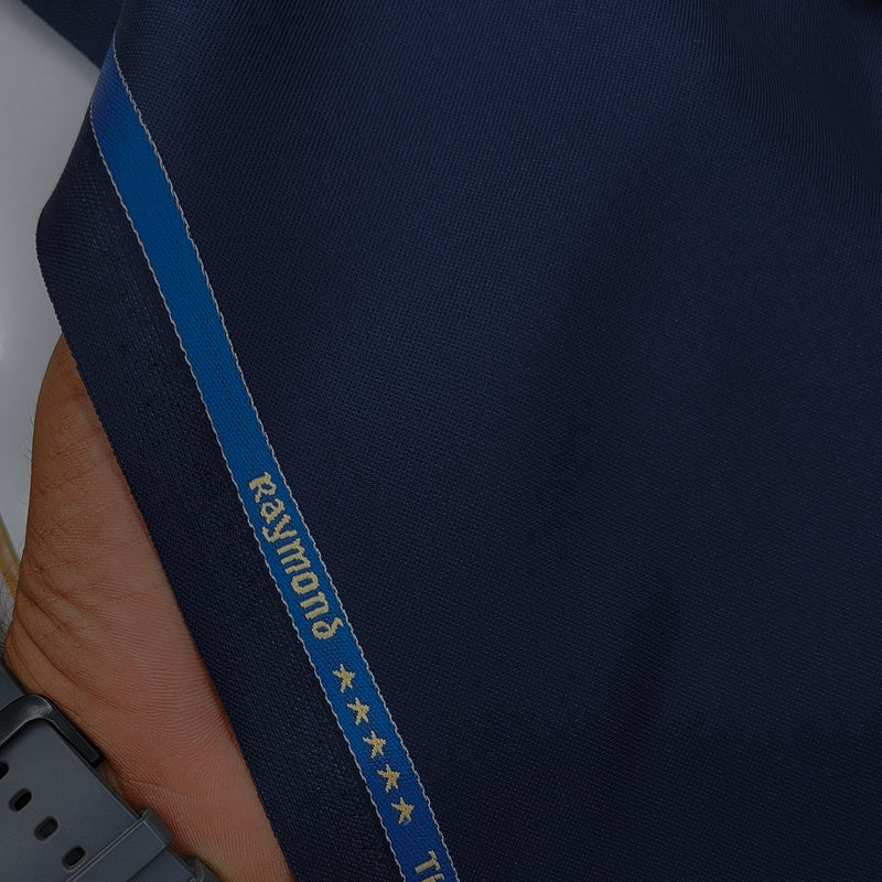 Suit Fabric Raymond Exotic Super 100s Count Luxurious 40% Rich Wool Plain Color Dark Coala Blue