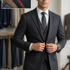Suit Fabric Raymond Exotic Super 90s Count Luxurious 45% Rich Wool Self Slub Color Steel Grey