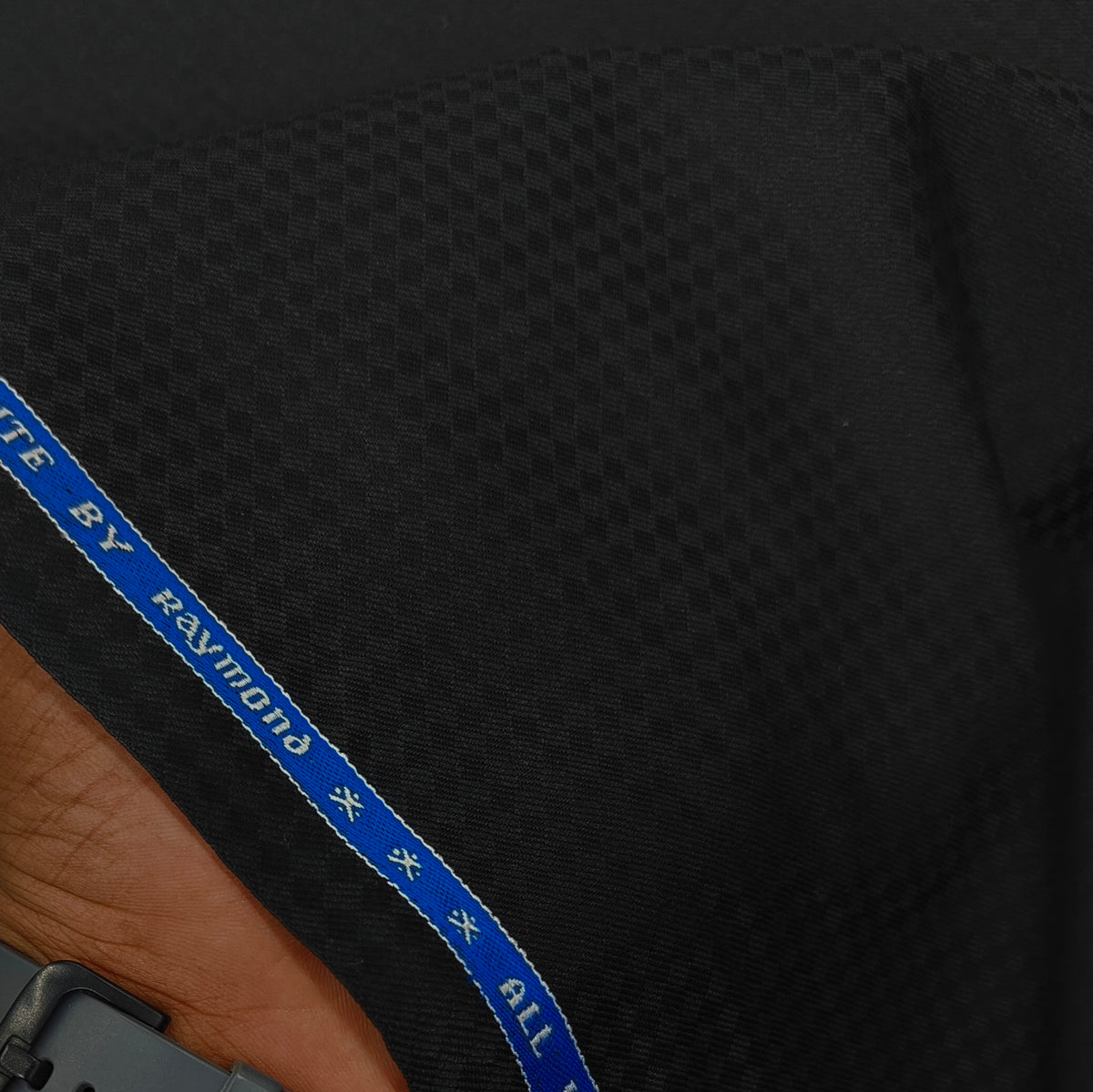 Trouser Fabric Raymond Wool Blended Dobby Colour Black
