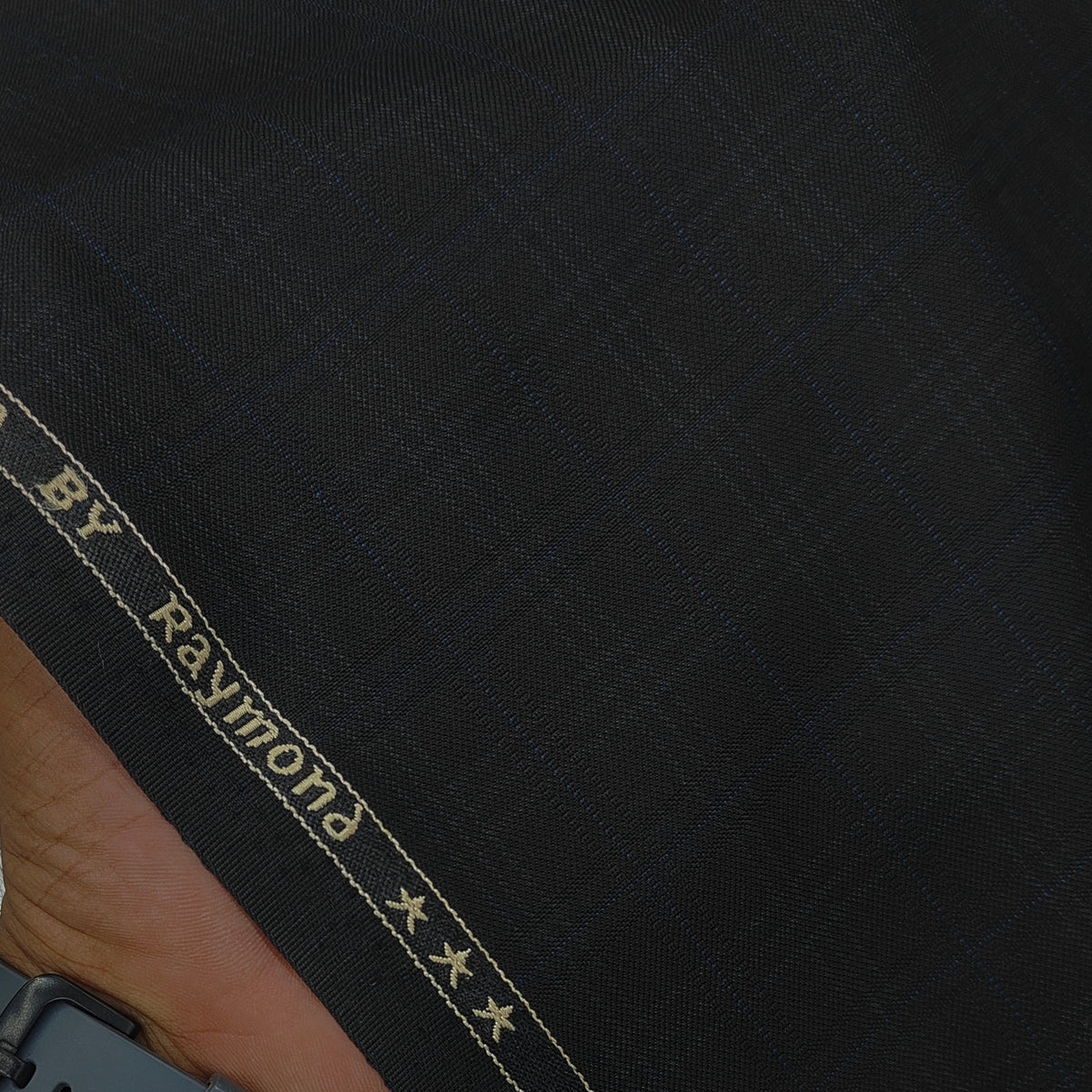 Blazer Fabric Raymond Poly Viscose Tartan Check Colour Blue N Dull Black