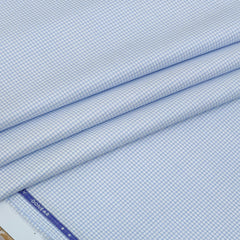 Shirt Fabric Donear LA Finish Premium Giza Cotton Pin Check Colour Blue N White