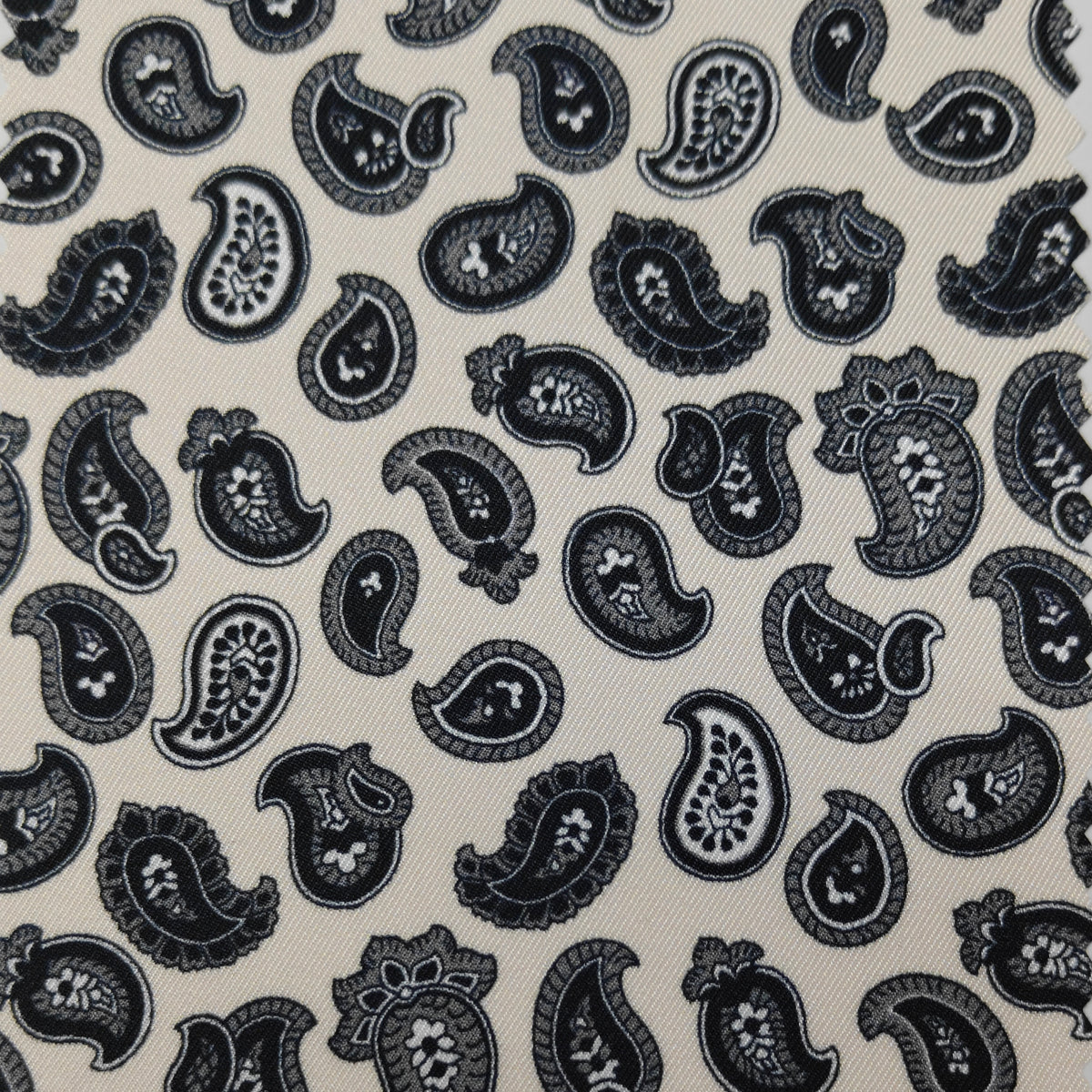 Shirt Fabric Raymond Regio Italia 100% Silk Digital Printed Colour Black N Off White