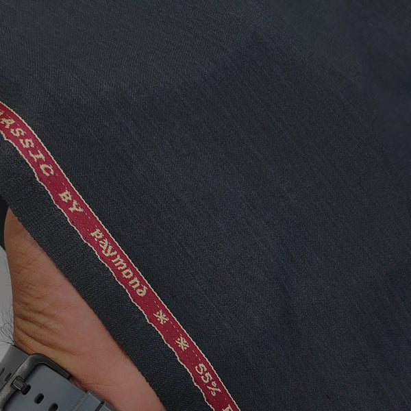 Suit Fabric Raymond Exotic Super 90s Count Luxurious 45% Rich Wool Self Slub Color Steel Grey