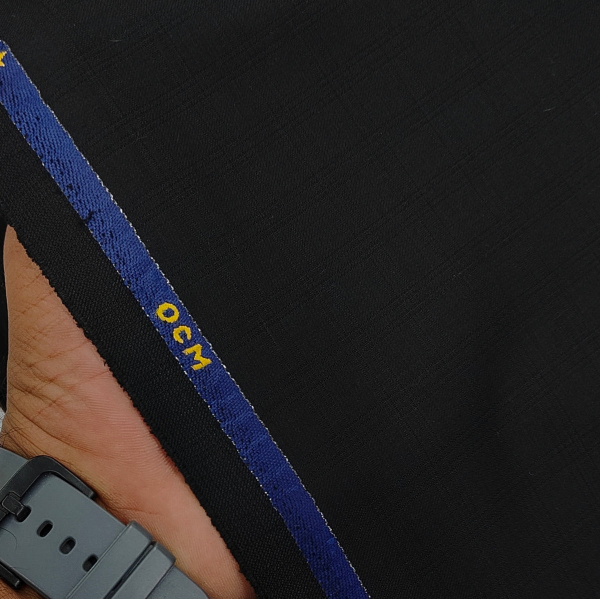 Blazer Fabric OCM Poly Viscose Windowpane Check Colour Black