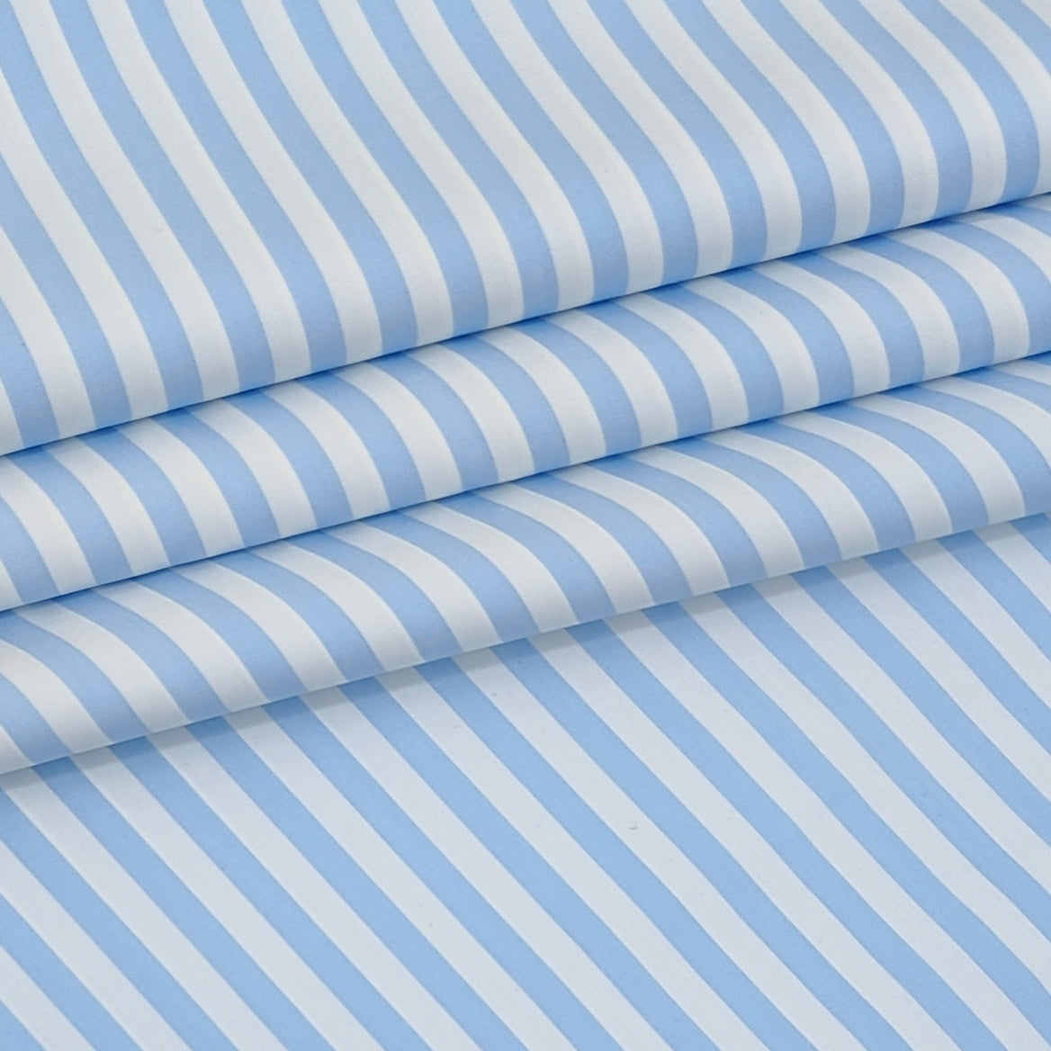 Shirt Fabric Soktas 140/2 Giza Cotton Bengal Stripe Colour Light Blue N White
