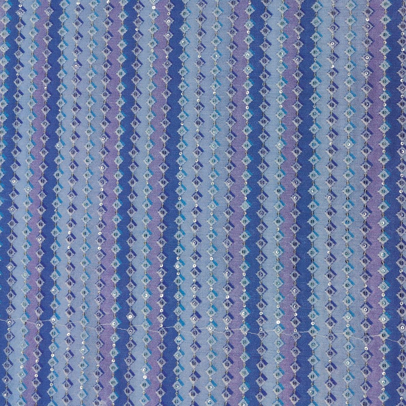 ManTire Men's Designer Silk Embroidery Purple Blue Kurta Fabric