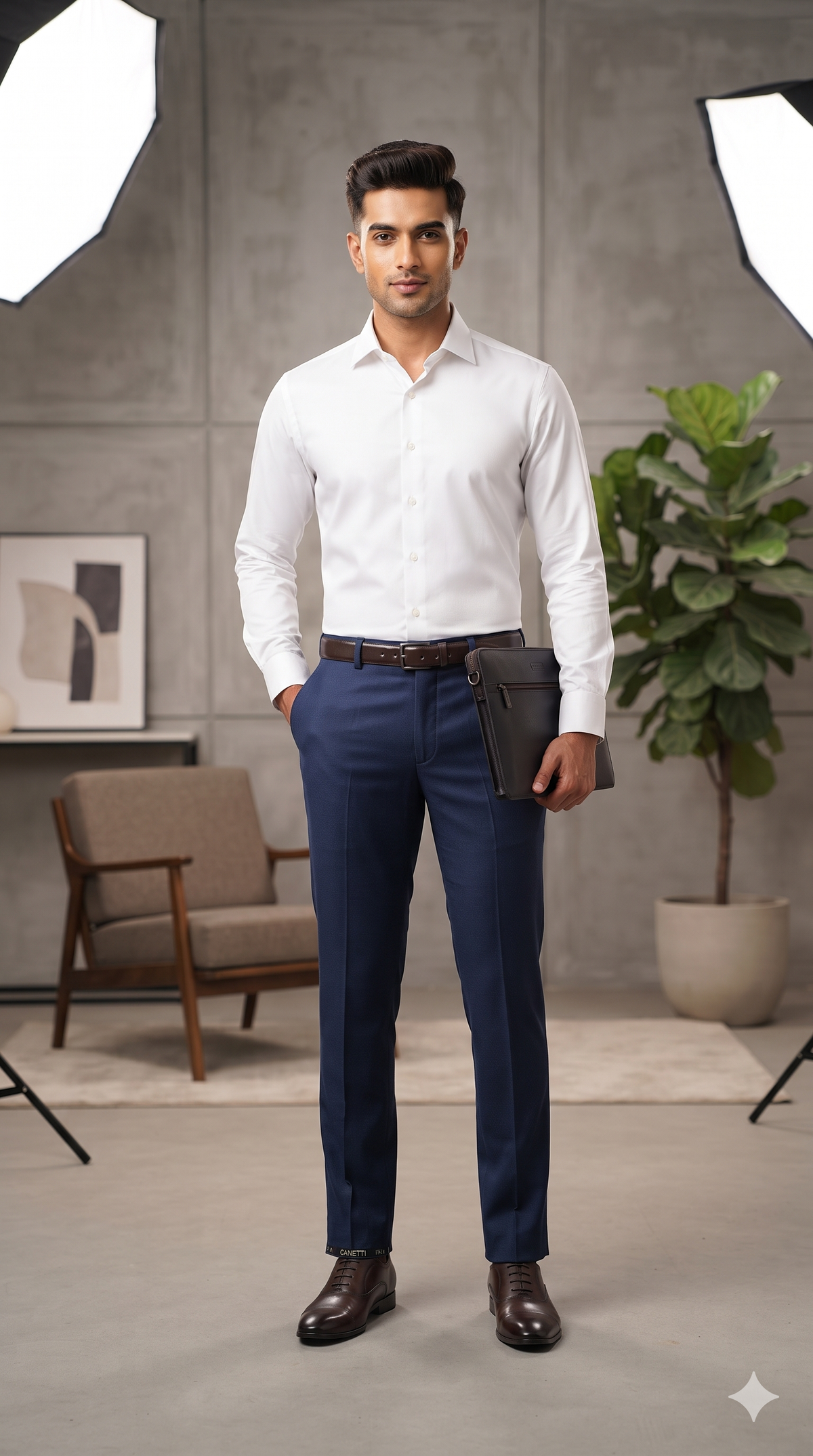 Trouser Fabric Canetti Italy Luxury TR Structure Colour Classic Blue
