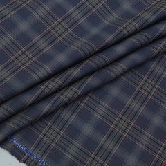 Shirt Fabric Donear LA Finish Premium Giza Cotton Tartan Check Colour Deep Purple N Red, Brown