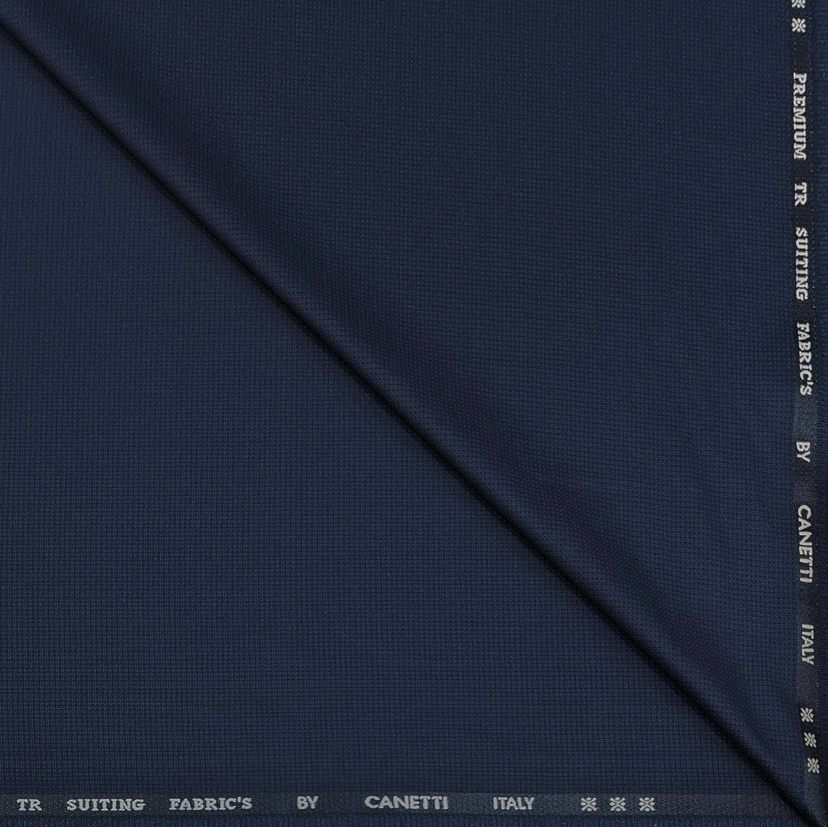 Trouser Fabric Canetti Italy Luxury TR Textured Colour Space Blue