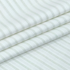 Shirt Fabric Arvind 100% Pure Cotton Bengal Stripe Colour Dull Green N White