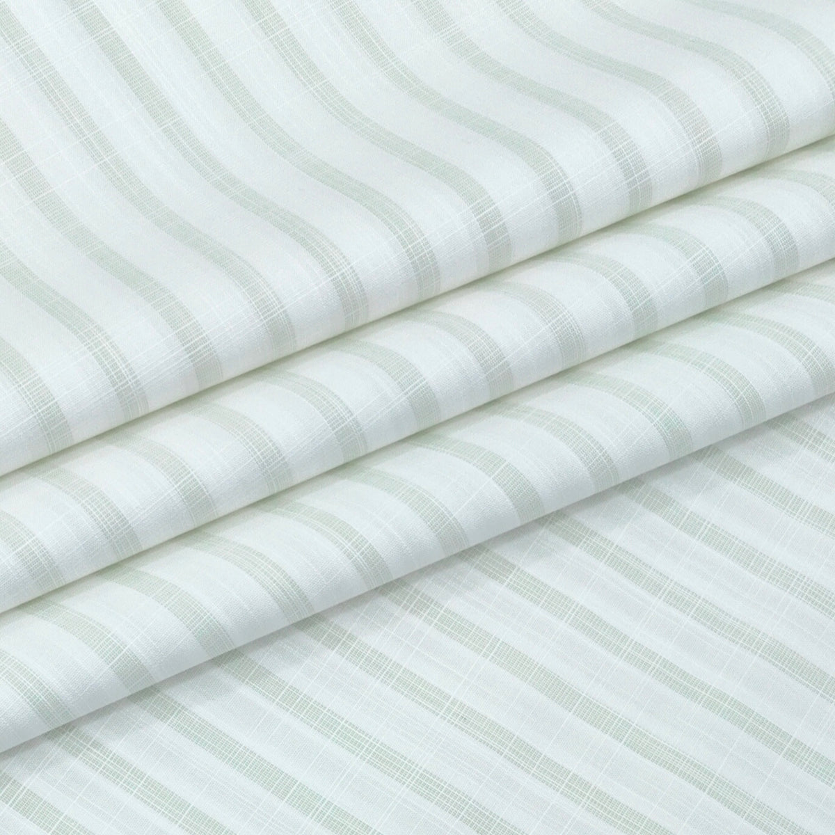 Shirt Fabric Arvind 100% Pure Cotton Bengal Stripe Colour Dull Green N White