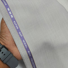 Suit Fabric Raymond Exotic Super 90s Count Luxurious 45% Rich Wool Self Textured Color Ash Cream