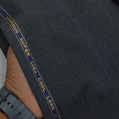 Suit Fabric Reid N Taylor Super 110s Count Luxurious 45% Rich Wool Self Slub Color Charcoal Grey