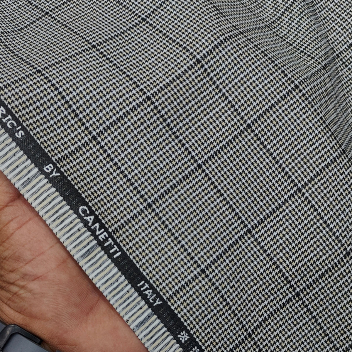 Trouser Fabric Canetti Italy Luxury TR Broad Check With Zigzag Colour Black N Brown