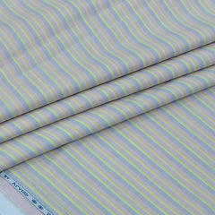 Shirt Fabric Arvind 100% Pure Cotton Candy Stripes Colour Lime Green N Soft Lavender