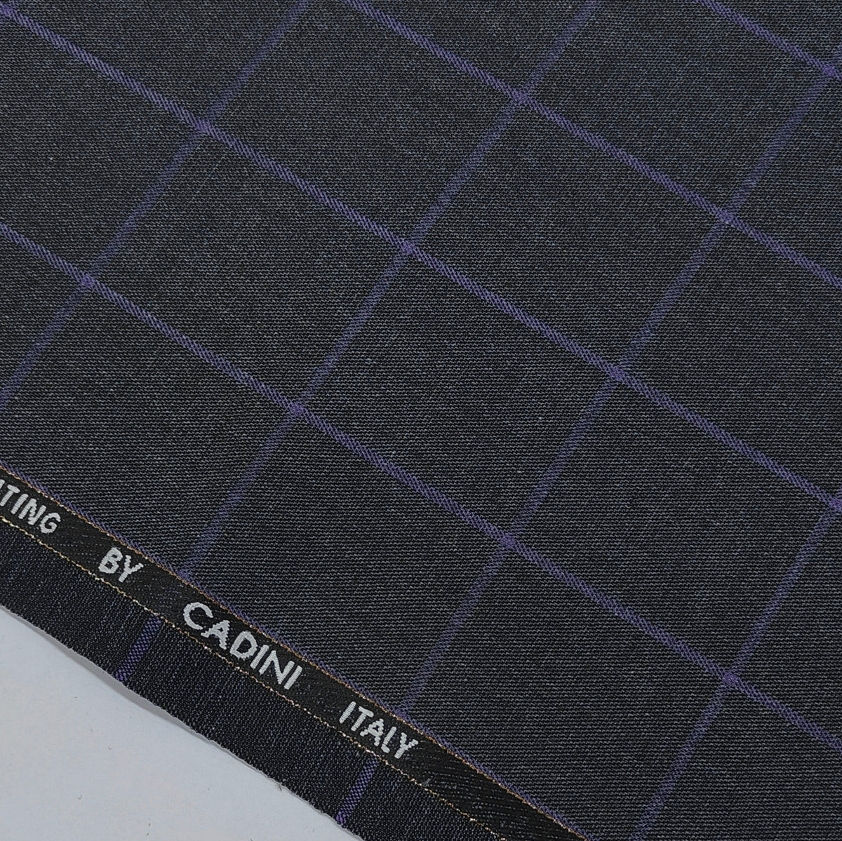 Trouser Fabric Canetti Italy Merino 90s Wool Blend Broad Check Colour Grey N Lavender