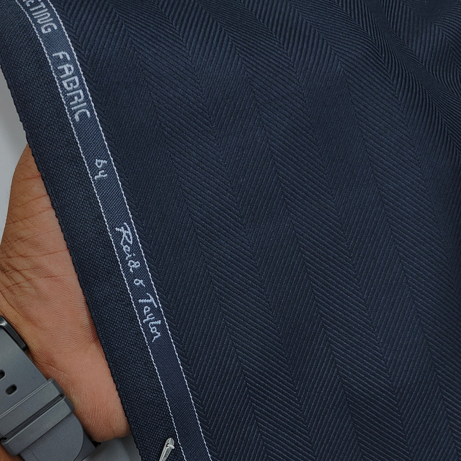 Blazer Fabric Reid N Taylor Poly Viscose Hereingbone Colour Resolution Blue