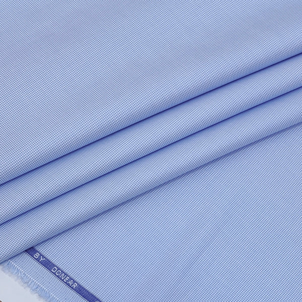 Shirt Fabric Donear Premium Giza Cotton Pin Check Colour Blue
