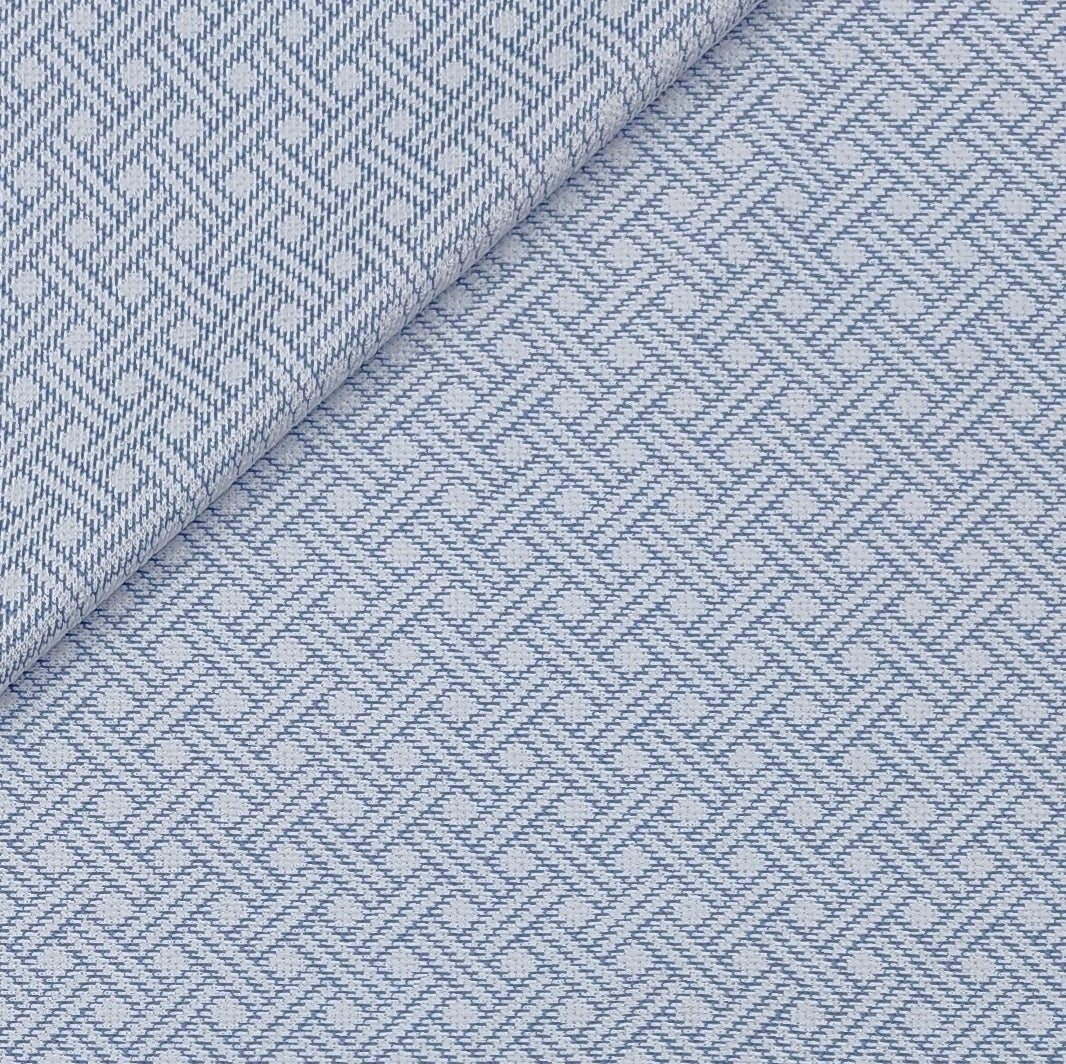 Blazer Fabric ManTire Italian Stretchable Jacquard Colour Blue N White