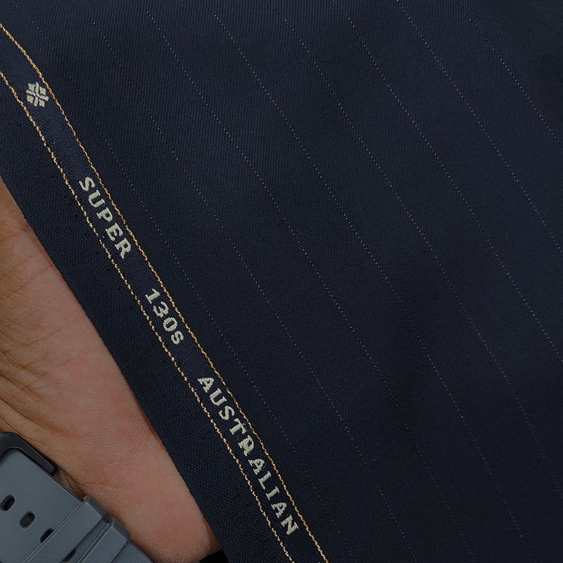 Suit Fabric OCM Exotic Premium Super 130s Count 40% Merino Wool Lining Color Dark Blue