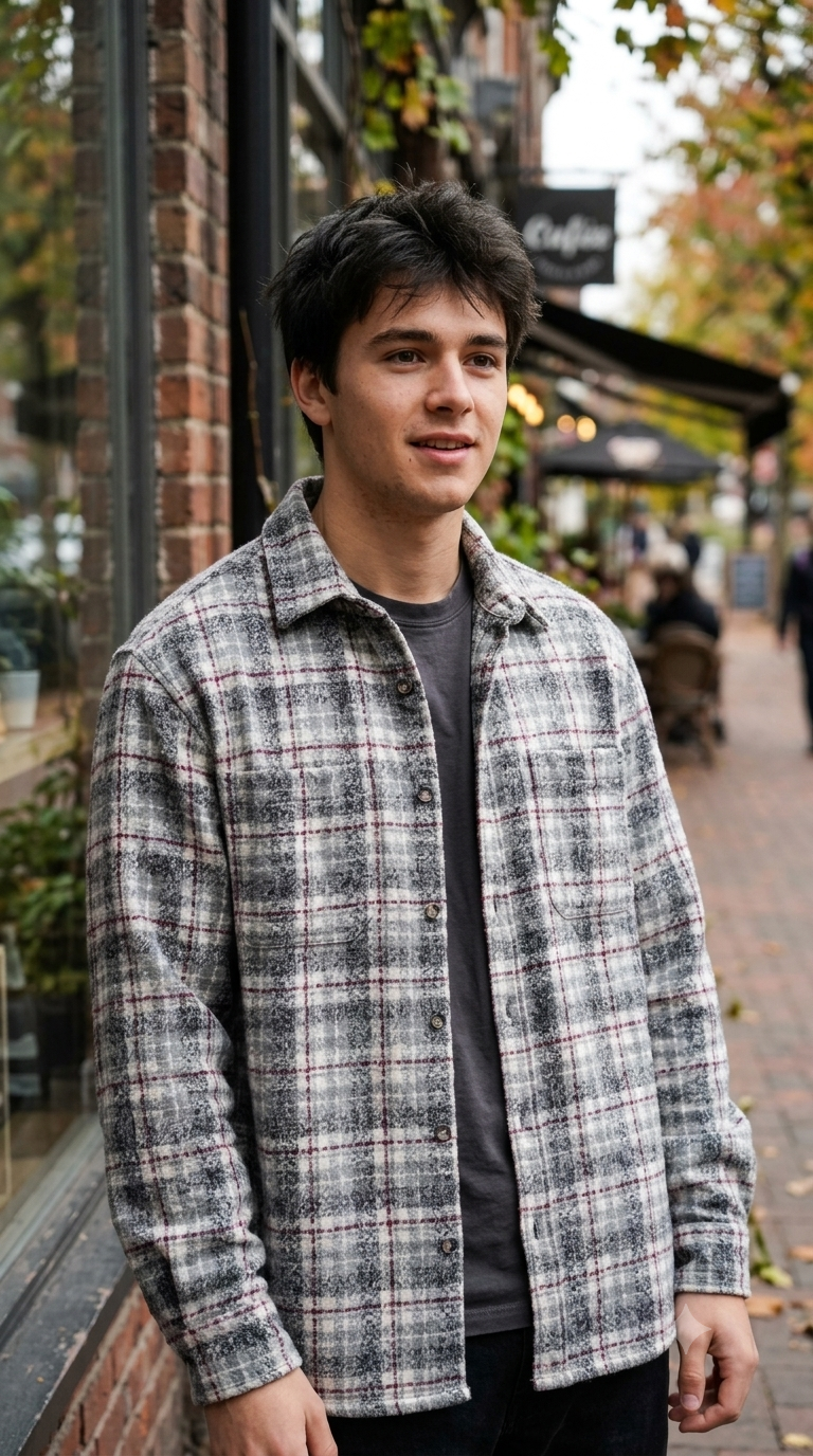Warm Shirt Fabric Ocm Tartan Check Colour Charcoal Grey N White