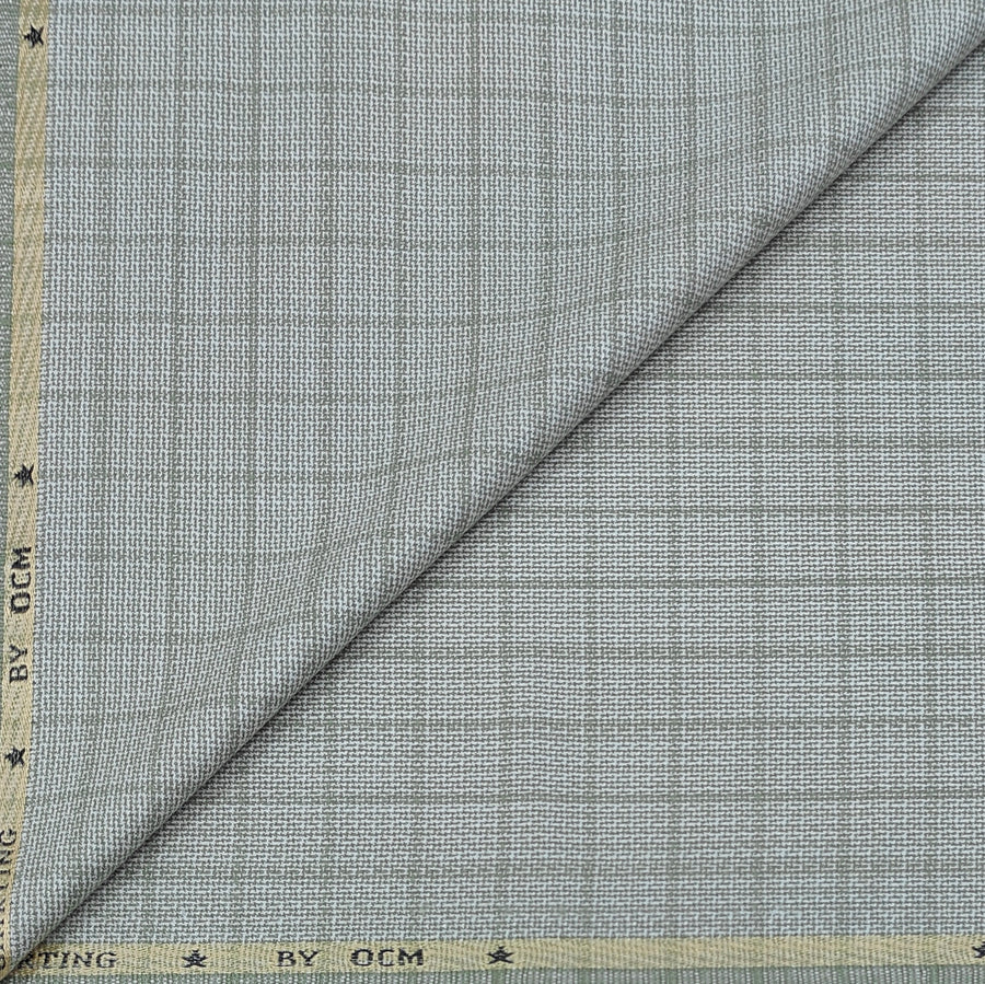 Warm Shirt Fabric Ocm Tartan Check Colour Greenish Grey