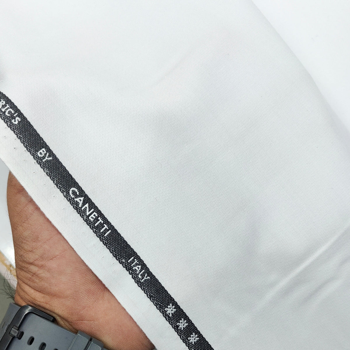 Trouser Fabric Canetti Italy Luxury TR Plain Colour Glaucous White