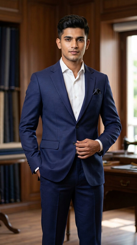 Suit Fabric Raymond Exotic Super 100s Count Luxurious 40% Rich Wool Dobby Color Berry Blue