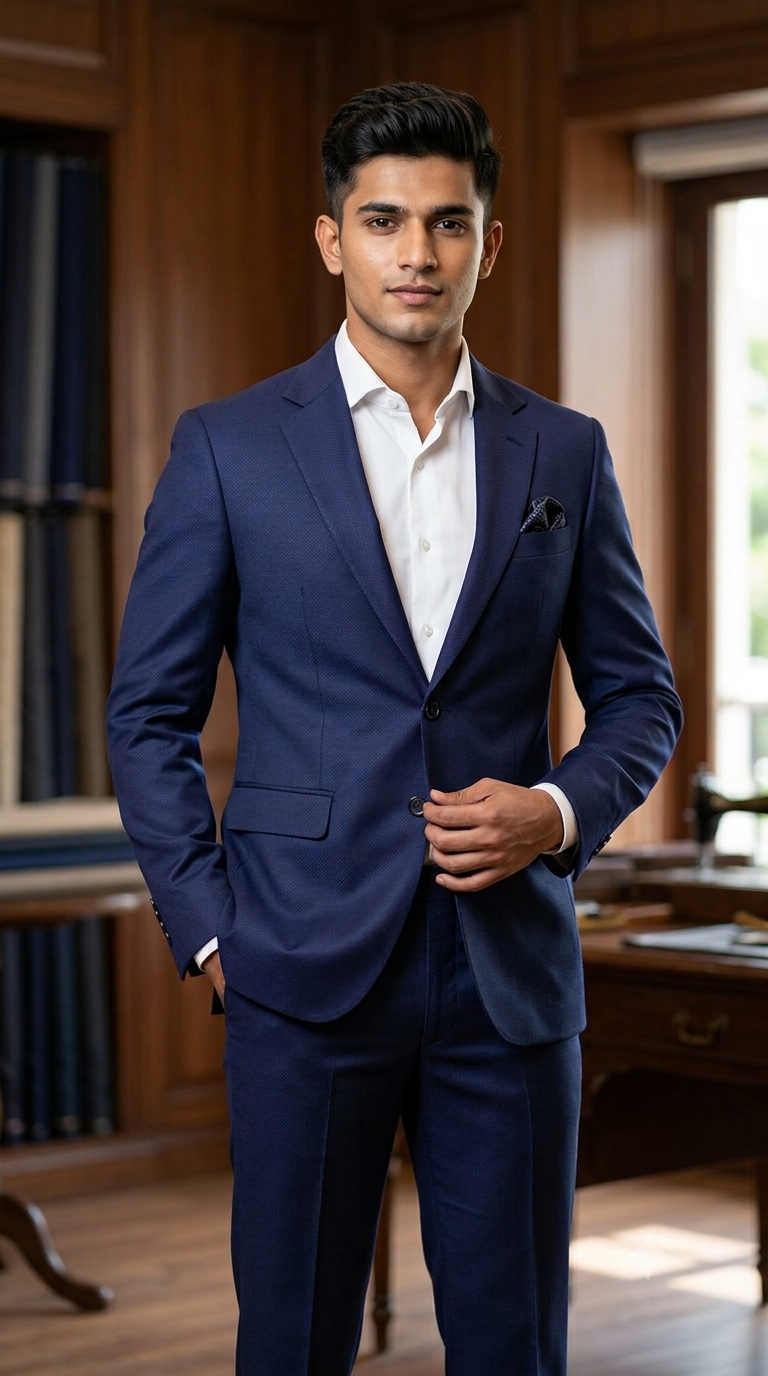Suit Fabric Raymond Exotic Super 100s Count Luxurious 40% Rich Wool Dobby Color Berry Blue