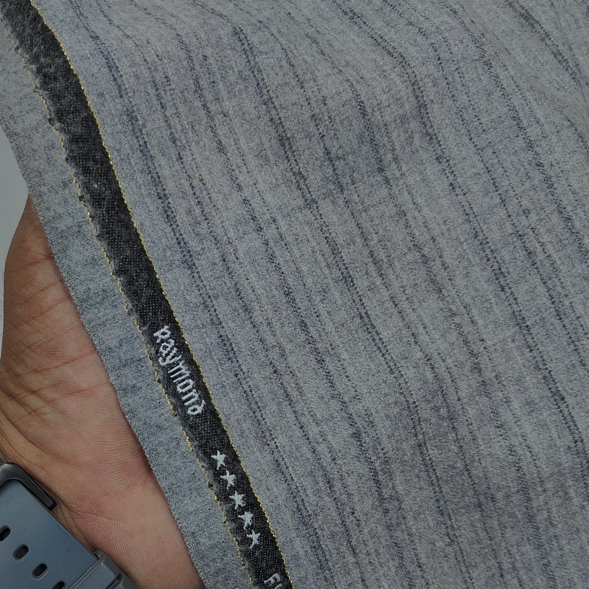 Raymond Super 160s count 100% Wool Tweed Self Stripes Blazer Fabric Colour Worsted Grey