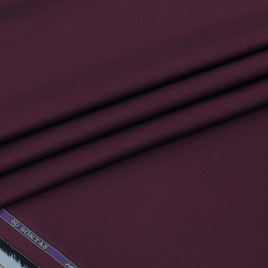 Shirt Fabric Soktas 100% Cotton Oxford Weave Colour Maroon