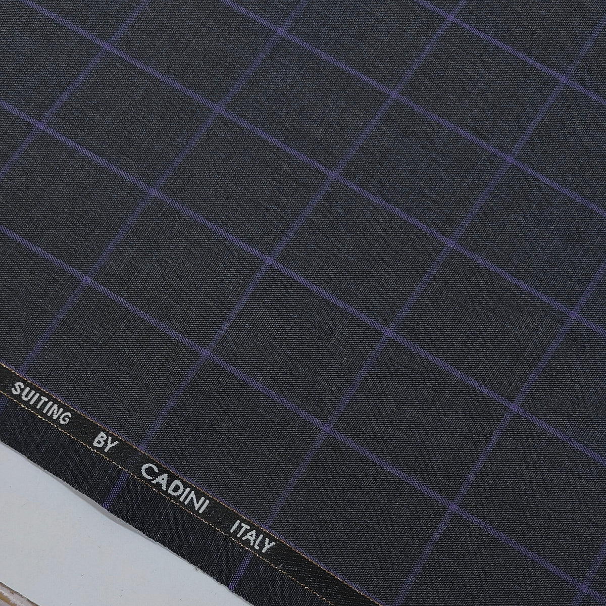 Trouser Fabric Canetti Italy Merino 90s Wool Blend Broad Check Colour Grey N Lavender