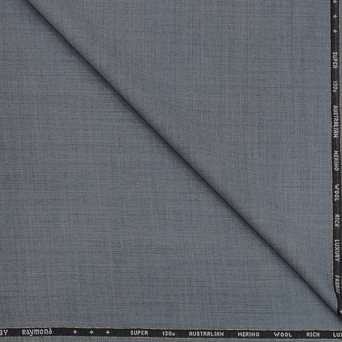 Raymond Exotic Premium Super 130s Merino Count 70% wool Slub Suiting Fabric Colour Zinc Grey