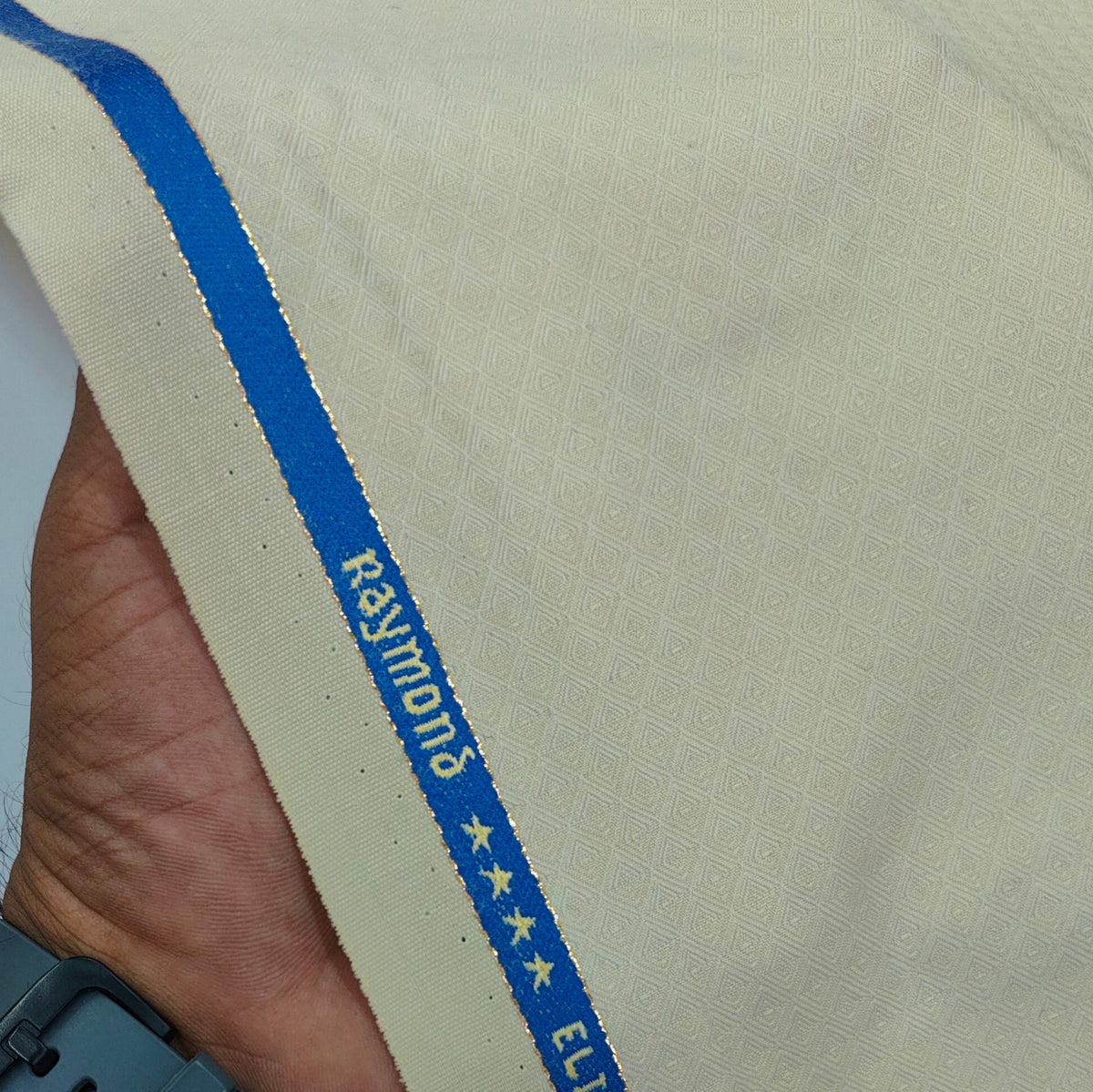 Trouser Fabric Raymond Wool Blended Jacquard Colour Ivory Cream