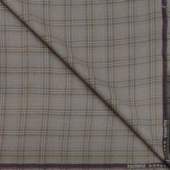 Raymond Super 120s count 100% Wool Tweed Broad Check Blazer Fabric Colour Tan Brown
