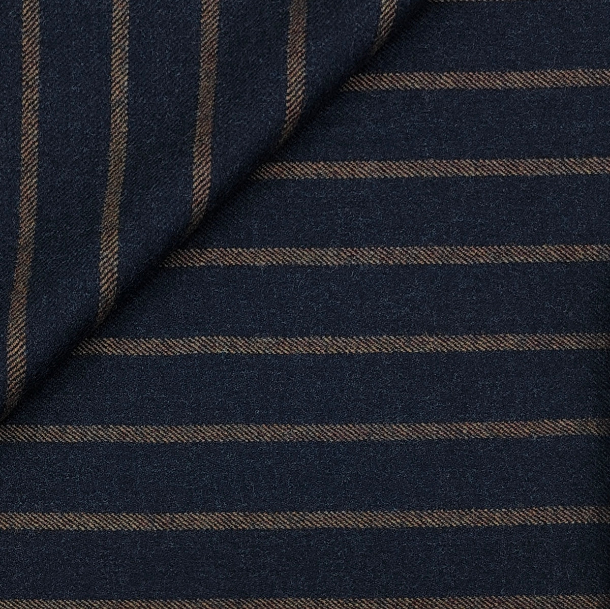 Tweed Blazer Fabric Reid N Taylor Premium 100% Wool Chalk Stripe Colour Bronze Brown N Space Blue