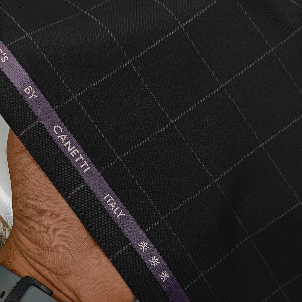 Trouser Fabric Canetti Italy Luxury TR Broad Check Colour Black