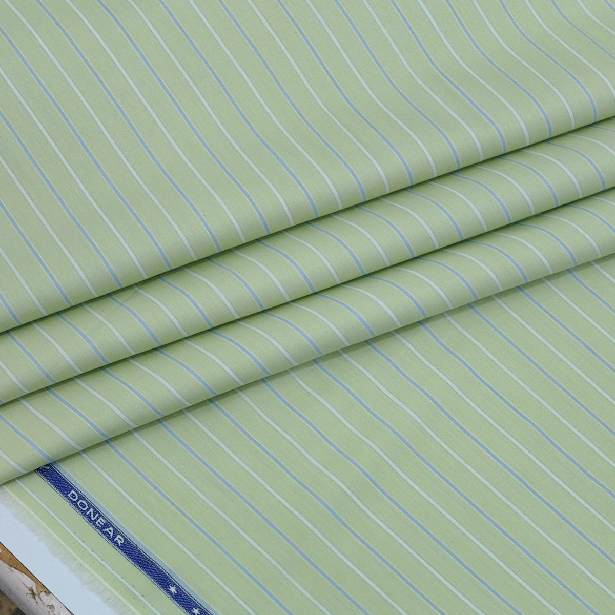 Shirt Fabric Donear Premium 100% Pure Cotton Fine Stripes Colour Nyanza Green