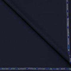 Trouser Fabric OCM Exotic Premium Super 130s Count 40% Merino Wool Plain Color Dark Blue